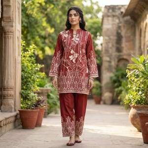 Conjunto coordinado de estilo étnico indio y moderno turco con diferentes diseños para uso casual y festivo, conjunto de kurta a bajo precio - Product Image 1