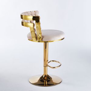 Sgabelli da Bar Moderni (Set di 2) con Gambe in Tubo di Ferro Dorato, Cuscini Morbidi e Schienale Confortevole per Sala da Pranzo - Product Image 4