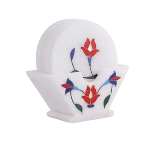 Ensemble de sous-verres avec support métallique, 2025, best-seller, décoration de table en pierre marbrée, nouveau design, prix de gros, articles de cuisine, forme hexagonale - Product Image 3