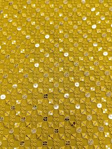 Premium Wave Pattern Embroidered Sequin Mesh <b>Fabric</b> Heavy <b>Weight</b> Metallic Lace Textile for Bridal and Fashion Dresses - Product Image 4