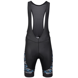 Cuissard de cyclisme pour homme noir avec motif bleu et blanc – Tenue de vélo haute performance - Product Image 2