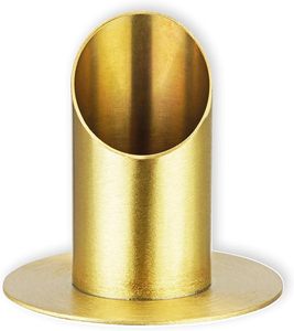 Brass Metal Candle Holder for Table Decoration at Festivals Weddings Brass Candle <b>Stand</b> with Round Base - Product Image 1