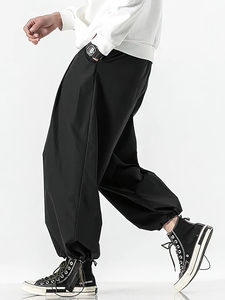Pantalones Harem Casuales Anchos y Holgados para Hombre, Estilo Japonés, con Cordón, Joggers, Pantalones Deportivos, Gruesos, de Forro Polar - Product Image 4