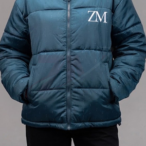 Women Quilted Puffer <b>Jacket</b> Solid Color Crew Neck Zipper Closure Full Sleeve Winter Outerwear Breathable Canvas Polyester - Product Image 4