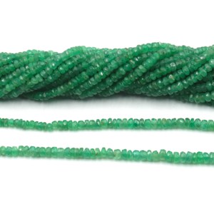 Cuentas redondas facetadas de esmeralda zambiana natural de alta calidad, hilo de cuentas de 16 pulgadas para la fabricación de joyas, esmeralda de nacimiento. - Product Image 4