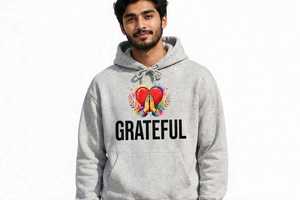 Grateful <b>Heart</b> Hooded <b>Sweatshirt</b> Unisex Cotton French Terry Casual Pullover with Pocket Regular Fit Winter Eco-Friendly 350g - Product Image 3