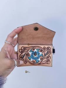 Porte-monnaie en cuir occidental sculpté à la main, best-seller, élégant, multi-usages, petite taille, pour femmes - Product Image 5