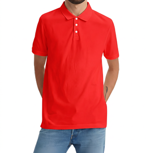 Polo à manches courtes pour homme, couleur unie, tissu en coton décontracté, respirant, coupe classique, design boutonné - Product Image 6