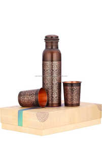 100% bouteille en cuivre Friendly Indian Copper Bottle Kitchen and Tabletop Drinkware Bouteilles d'eau en métal pur cuivre - Product Image 6