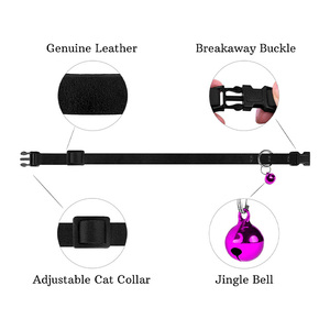 Collier pour chat en cuir de vachette véritable, nouveau design personnalisé, plusieurs couleurs, collier de luxe pour chats, fournitures en gros - Product Image 6