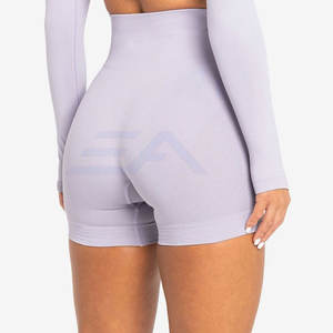 Nouveauté : Shorts de sport respirants pour femmes de haute qualité avec logo personnalisé, taille élastique, tissu Spandex/Polyester - Meilleur prix - Product Image 4