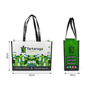 Chất lượng mới hàng đầu Việt Nam chức năng tùy chỉnh nhựa mua sắm túi recylcled dây kéo vai không dệt pp vải rPet Túi - Product Image 1