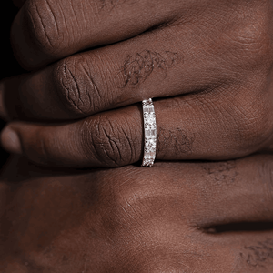 Unisex Yellow Gold Lab Grown Diamond & Moissanite Hip Hop Style Round Brilliant Cut <b>Ring</b> IGI Certified Gold Plated - Product Image 5