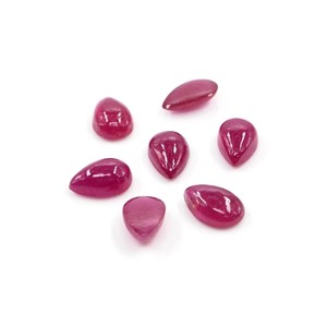 Cabochons de rubis naturels de Bangkok, calibrés, forme poire, 5x8mm, pierres précieuses de rubis naturelles en vrac pour la création de bijoux, prêts à l'emploi - Product Image 1