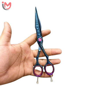 Tijeras de Peluquería Profesionales de 7 Pulgadas, Acero Inoxidable Afilado, Hoja Recta, para Diestros, Tijeras de Corte para Barbería, Tornillo Ajustable - Product Image 1