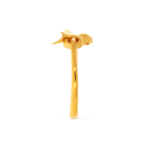 Bague florale plaquée or Lily Grace Bloom pour femme, élégante bague minimaliste inspirée de la nature avec fleur et bourgeon de lys - Product Image 4