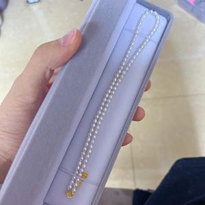 Collar Pequeño de Perlas AK Aurora Naturales de Agua Dulce de 4 mm para Mujer, Cadena Fina con Perlas de Arroz, Estilo Clavícula - Product Image 1