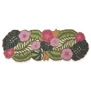 Floral Seed Beads Embroidery <b>Table</b> <b>Runner</b> <b>Dining</b> Accent Contemporary Beaded Embroidery <b>Table</b> <b>Runner</b> Home Style - Product Image 3