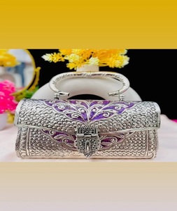 Gold-Plated Brass Metal Beaded Customized Shape <b>Clutch</b> Bag Handmade Purse for Women Wedding by F S International - Product Image 5