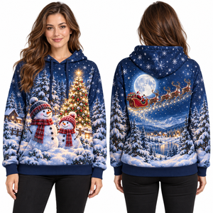 Women's <b>Christmas</b> Solid Fleece Streetwear Hooded <b>Sweatshirt</b> Green Full Sleeve Knitted Winter Pullover - Product Image 5