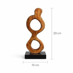 Escultura Geométrica Artesanal de Madera de Sheesham India, Arte Minimalista para Mesa, Decoración de Madera Tallada para Oficina y Hogar, para Todas las Estaciones - Product Image 1