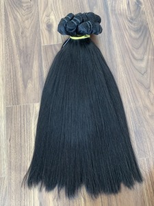 Extensiones de Cabello Virgen Camboyano de Primera Calidad, Ondulado Afro Liso de 30 Pulgadas, Color 1B, Trama Doble a Máquina - Product Image 5