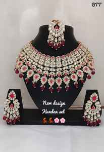 Grand <b>Indian</b> Bridal Kundan Jewelry <b>Set</b> Heavy Gold Plated Choker <b>Necklace</b> Maang Tikka Earring Traditional Zircon Party Wedding - Product Image 6