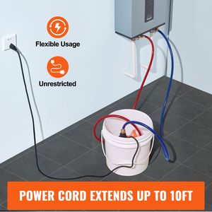 Kit di Lavaggio Rapido per Scaldabagno Istantaneo Senza Serbatoio, Pompa Efficiente, Secchio da 3,7 Galloni, 2 Tubi, Chiave, Adattatore, Parti per Installazione Semplice - Product Image 5