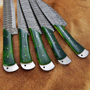 Juego de Cuchillos de Chef Hechos a Mano con Hojas Forjadas de Acero de Damasco, Diseño Elegante para la Cocina - Product Image 4