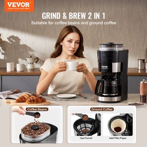 Macchina da caffè elettrica a goccia da 10 tazze con controllo della resistenza a 3 infuschi - Product Image 2
