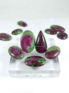 Natural <b>Ruby</b> Zoisite Cabochon Wholesale Loose Gemstone Silver Brass Rings Pendants Necklace Jewelry - Product Image 4