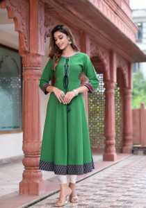 Kurta Anarkali de Algodón con Bordado, Color Granate, Estilo Étnico, Ropa Tradicional India para Mujer, Cómoda para Fiestas - Product Image 4