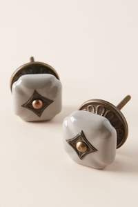 Poignée de meuble vintage en céramique en forme de citrouille, bouton décoratif rétro moderne pour tiroir, chambre, salle de bain, armoire - Product Image 4