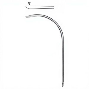Aiguille de Redon 19,5 cm (7-3/4 pouces) 12 Charr, entièrement courbée, à pointe de couteau, extrémité filetée, instrument chirurgical pour procédures médicales - Product Image 1