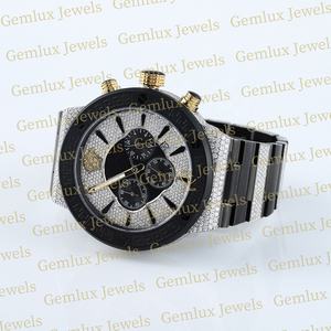 นาฬิกาฮิปฮอปสำหรับผู้ชายเครื่องทดสอบเพชรคุณภาพระดับพรีเมียมโครโนกราฟเคลื่อนไหวอัตโนมัติ D VVS หน้าปัดเพชร - Product Image 3