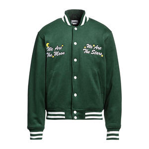 Veste de baseball universitaire en coton 100% unisexe sur mesure, style streetwear, col montant avec broderie sur le devant - Product Image 1