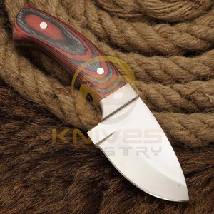 Cuchillo de Camping de Hoja Fija con Punta de Caída, Acero Inoxidable, Mango de Micarta, Borde Biselado, Herramienta de Supervivencia para Exteriores - Product Image 4