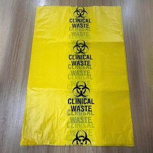 Bolsa Amarilla para Residuos Clínicos, Bolsa de Plástico para Residuos Infecciosos, Bolsa de Basura con Fondo Cuadrado, Desechable, Impresa - Product Image 1