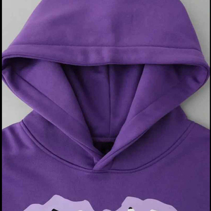 Conjunto de Sudadera con Capucha y Pantalones Deportivos con Estampado de Esqueleto para Halloween, Ropa Deportiva Morada con Gráficos de Huesos - Product Image 3