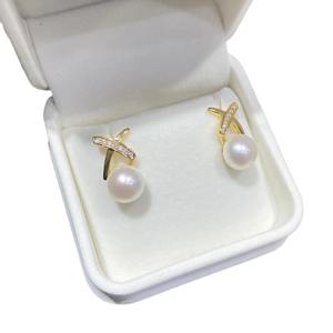 Pendientes de Perlas de Agua Dulce de Zhuji Queen, Nuevo Estilo, 8-9 mm, Plata S925 con Incrustaciones de Circonita, Pendientes de Perlas de Agua Dulce Blancas - Product Image 5