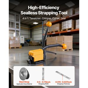 Sigillatrice Manuale per Reggette in Acciaio A3 per Carichi Pesanti, Kit di Imballaggio per Pallet in Metallo con Larghezza Regolabile per Materiali PP PET - Product Image 2