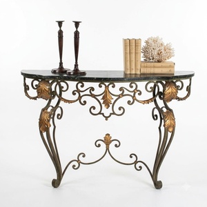 Mesa Consola de Hierro Forjado Tradicional, Resistente a la Intemperie, Muebles de Jardín de Metal Personalizados - Product Image 1