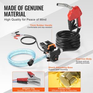 Pompa Elettrica Portatile per Trasferimento Diesel 12V/24V DC 15 GPM 1/4 HP con Spegnimento Automatico e Ugello Carburante con Ingresso Lungo - Product Image 6