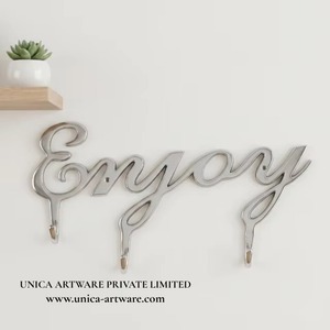 Enjoy Aluminum <b>Wall</b> <b>Hook</b> Elegant Script Metal <b>Wall</b> Mounted <b>Hook</b> Rack, Decorative <b>Key</b> Holder, Coat & Towel Organizer for Home - Product Image 5