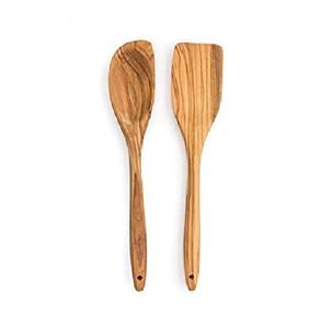 ชุดช้อนตักสลัดไม้ธรรมชาติ ชุดช้อนตักสลัดดีไซน์คลาสสิก ดีไซน์ใหม่ ปลอดภัยสำหรับเครื่องล้างจาน ช้อนเสิร์ฟ สำหรับครัว โรงแรม - Product Image 2