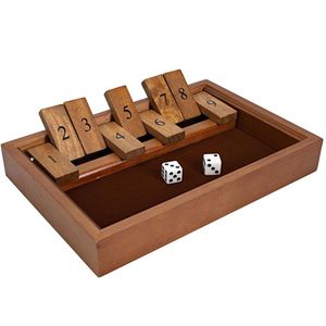 Jeu de dés à numéros en bois au design antique, jeu de société de table à éliminer les chiffres - Product Image 2
