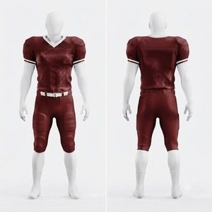 Custom Men's American Football Uniform Maroon Sublimated Jersey and Padded Pants Moisture Wicking <b>Athletic</b> Wear All Seasons - Product Image 1