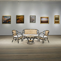 Ensemble de salon Corona en rotin fait à la main de vente chaude comprend pour les meubles de salon chaise table basse d'Indonésie