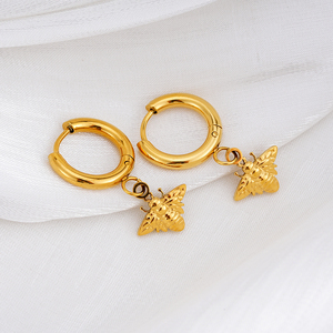 Orecchini Pendenti a Cerchio in Acciaio Inossidabile a Forma di <span class=keywords><strong>Ape</strong></span>, Impermeabili, della Serie Animali Carini, Gioielli Personalizzati alla Moda per Regali - Product Image 3