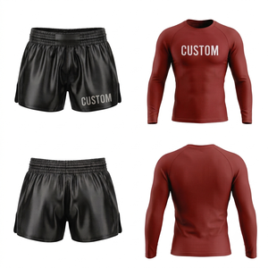 Custom White MMA Rash Guard Set for Men Adults Fitted Spandex/Polyester Quick Dry Breathable Digital Print Boxing Wear - Product Image 6